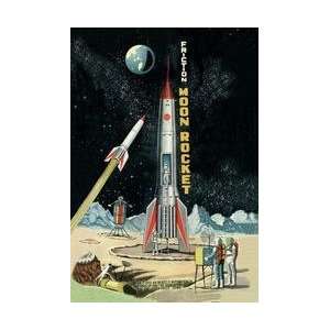  Friction Moon Rocket 28x42 Giclee on Canvas