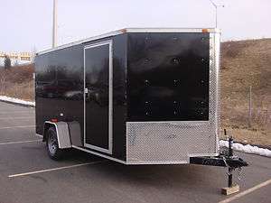 7x12 enclosed cargo motorcycle quad trailer. with brakes.  