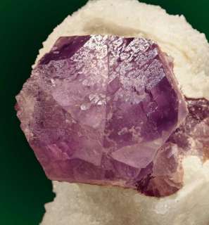 Dodecahedral PURPLE FLUORITE Crystal on Quartz China  