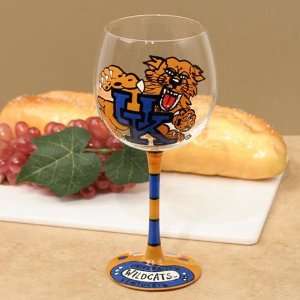   NCAA Pair of Hand Painted 16oz. Wine Glass (Set of 2) 