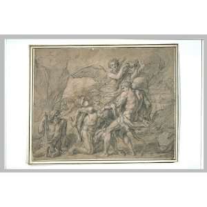  Hand Made Oil Reproduction   Charles Le Brun   32 x 22 