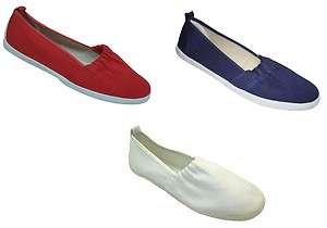 Womens Slip On Canvas Shoes Sneakers Red,White,Navy  