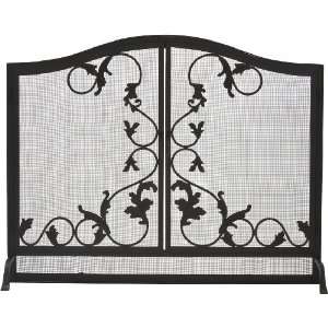 Arched Panel Screen Scroll Design Black Wrought Iron