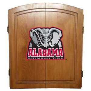  University of Alabama Crimson Tide Oak Dart Board Cabinet 