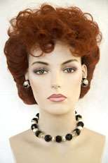 Lucille Ball Medium Length Fox Red Wavy Curly Costume Wigs  