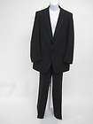   SPECTOR Mens Dark Gray Burgundy Wool Pinstripe Blazer Pants Suit Sz 42
