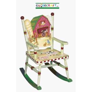  Farm House Kids Wooden Rocking Chair Rocker, with Barn and Animal 