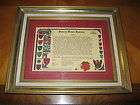 Family Name History HENDERSON Authentic framed document Historical 