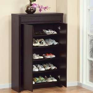   Hess Studio Five Shelf Shoe Cabinet in Red Cocoa