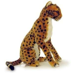  13 Sitting Plush Cheetah With Sound   World Safari Toys & Games