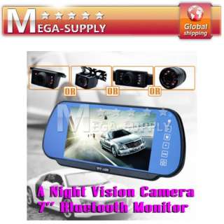 Car Bluetooth Rearview Mirror With 7 Display + Backup Camera +4 