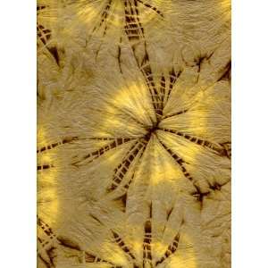 Tie Dye Shiborizome Paper from Thailand  Yellow Brown 19x29 Inch Sheet