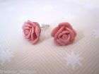 lucite rose earrings  