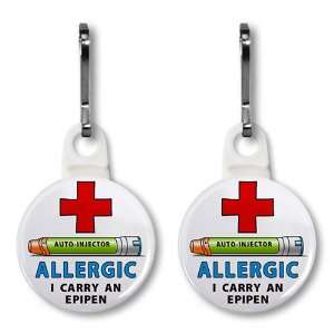  ALLERGIC I Carry an EPIPEN in Green Medical Alert 2 Pack 