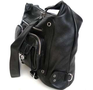 Black Genuine Leather Lady Womens Inspired Shoulder Messenger Bag 