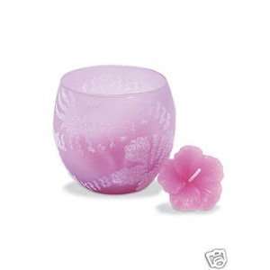 Hawaii Candle Holder Hibiscus Rose