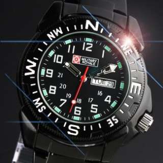 New Classic Designs Men Military Royale S.W.A.T Black Stainless Steel 