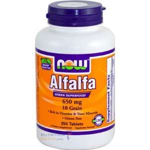  Now Alfalfa 650mg 10 Grain, 250 Tablet Health & Personal 