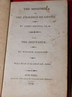 THE MINSTREL & THE SHIPWRECK By WILLIAM FALCONER 1808  