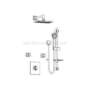 Aqua Brass Shower Kit w/ Delfino Handle KIT5252073pc Polished Chrome