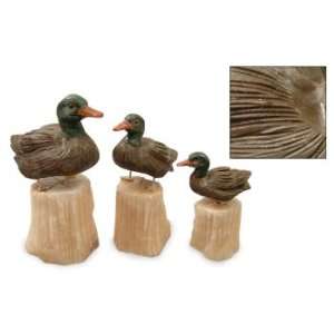  Gemstone statuettes, Wild Ducks (set of 3)