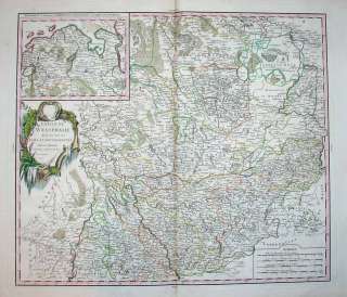 1751 Vaugondy Map NORDRHEIN WESTFALEN Germany Elegant  