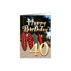 40th birthday Surfing Boards Beach sand surf boarding palm trees surf 