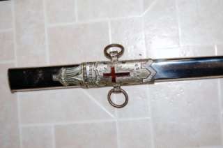 Knights Templar Masonic MC Lilley Sword W/ Leather Case  