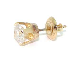 Natural 14kt Yellow Gold .65ct Diamond Single Stud Earring Earrings 