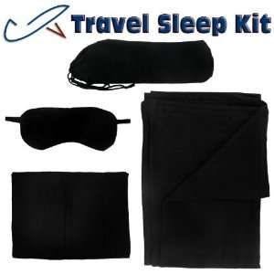  Daya Travel Kit   Black Cashmere and Wool Blended Fabric 