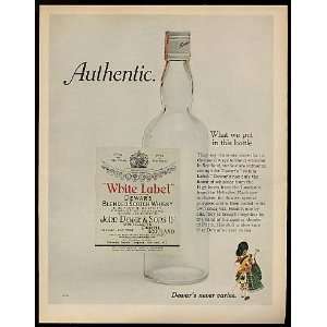  1970 Dewars White Label Whiskey Bottle Print Ad (7612 