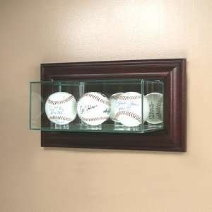    Triple Baseball Wall Mounted Glass Display Case