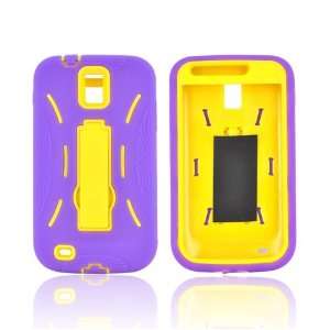For T Mobile Samsung Galaxy S2 Purple Yellow Rubber Silicone Skin Over 