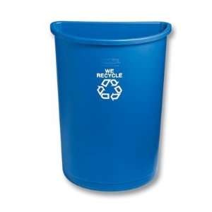  Rubbermaid Half Round Recycling Container, Plastic, 21 