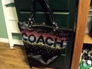 NEW COACH holiday rhinestone tote F17144 a beautiful and roomy bag reg 