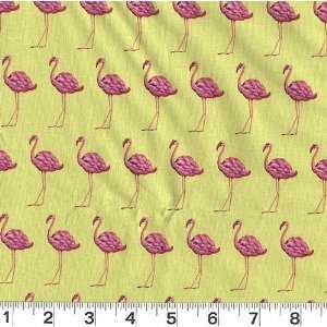  45 Wide Flamingo Stripe Lime Fabric By The Yard tina 