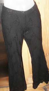 ABS BLACK LACE PANTS WOMENS SIZE 4 NICE LINED BACK ZIP GREAT CONDITION 