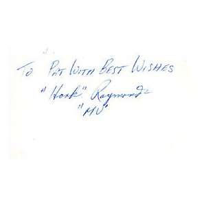  Hank Raymonds Autographed / Signed 3x5 Card Sports 