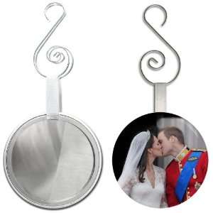 Kate and Wills FIRST KISS Royal Wedding 2.25 inch Glass Mirror Backed 