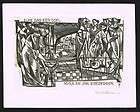 Abstract by Jan Batterman Netherlands signed EX LIBRIS BOOKPLATE