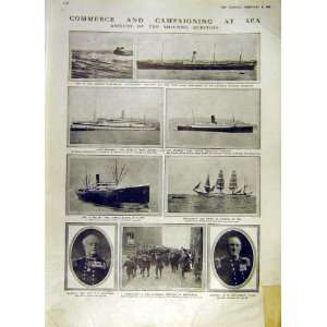  Commerce Ww1 War Sea Blucher Admiral Ships Print 1915 