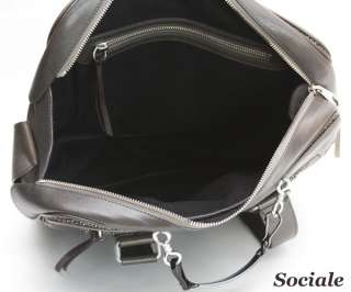 Chloe Taupe Gray Leather & Tweed Large Retro Satchel Tote Bag Handbag 