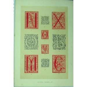    C1882 Sixteenth Century Calligraphy Letters Colour