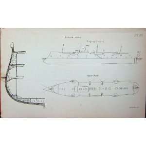  1887 Navy French Ships Duguay Trouin Sfax Cruiser Plan 