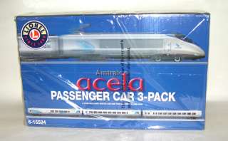 Wonderful Lionel No. 31714 Amtrak Acela Set + Passenger 3 Pack Add On 