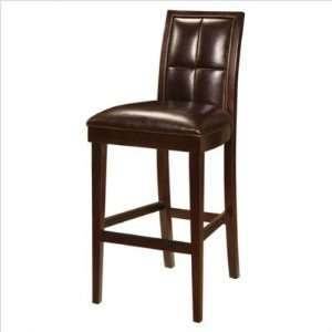   Back Leather Bar Stools in Coffee Bean (set of two)