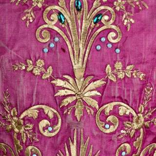 Vintage 2 Pc Purple Silk Beaded Skirt & Top Soutache 1970’S 