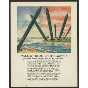  Wake Island,Americas beach,bayonets,flag,Guiness,1942 
