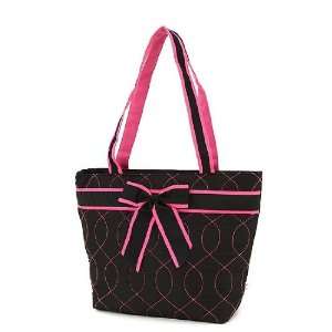   Monogrammable Tote   Wage Design   Black & Hot Pink 