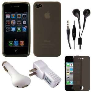   Screen Protector for Apple iPhone 4 LCD Display Screen + USB Car